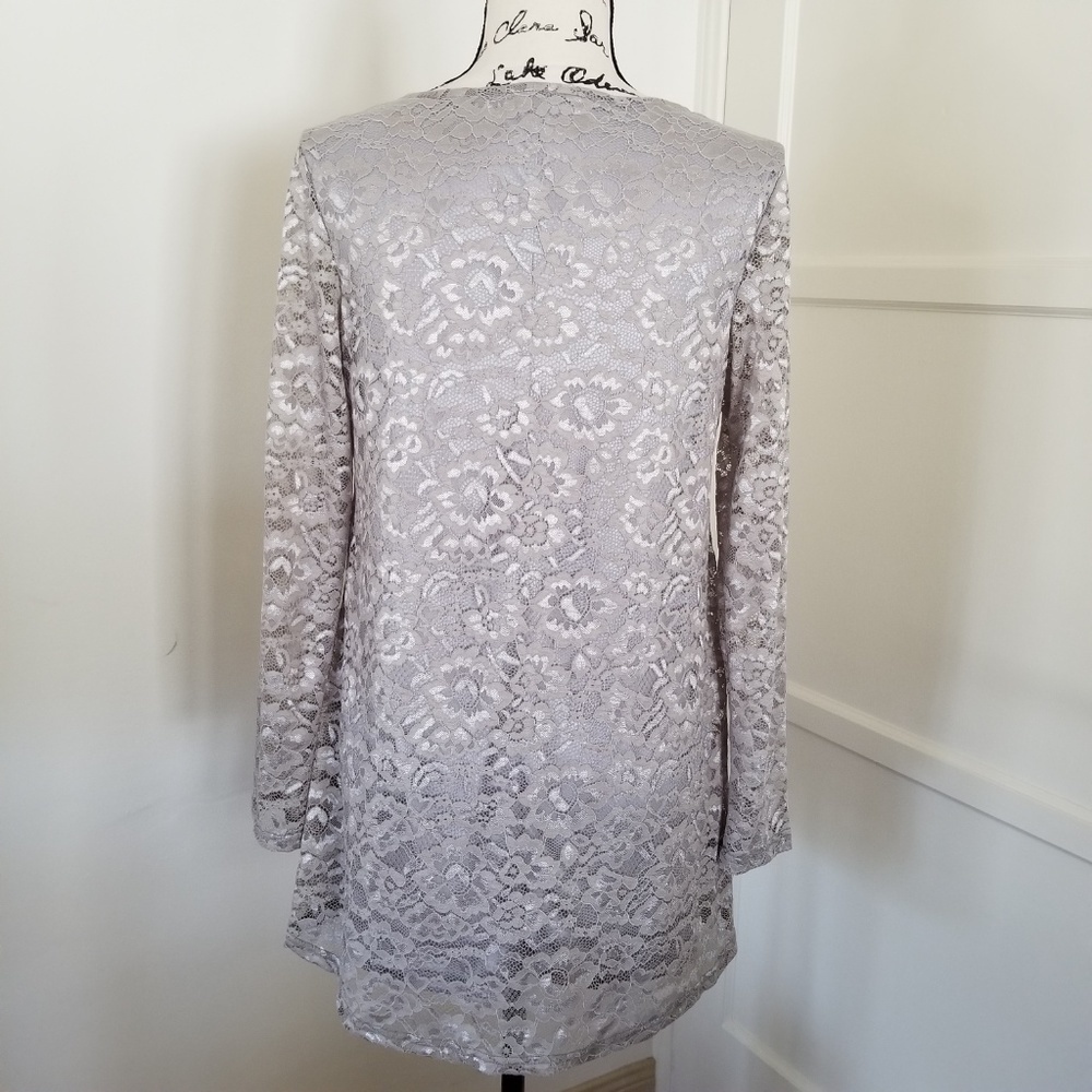 Soft Surroundings Laksmi Silver Lace Evening Tunic - Picture 3 of 8